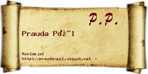 Prauda Pál névjegykártya